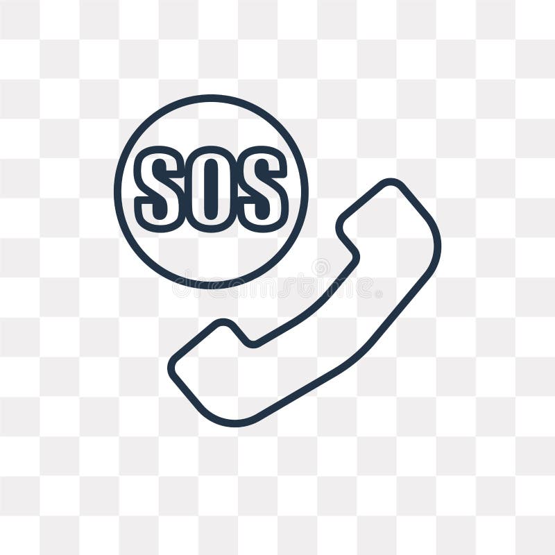 Sos vector icon isolated on transparent background, linear Sos t vector illustration