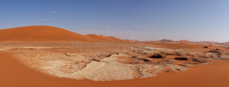 Sossusvleipanorama stock afbeelding Sossusvleipanorama stock afbeelding