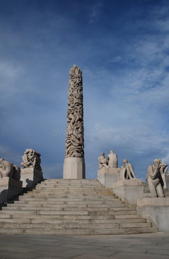 Monolith and statues. Picture from Vigeland park in the Norwegian capital city Oslo. Monolith and statues. Picture from Vigeland park in the Norwegian capital city Oslo.