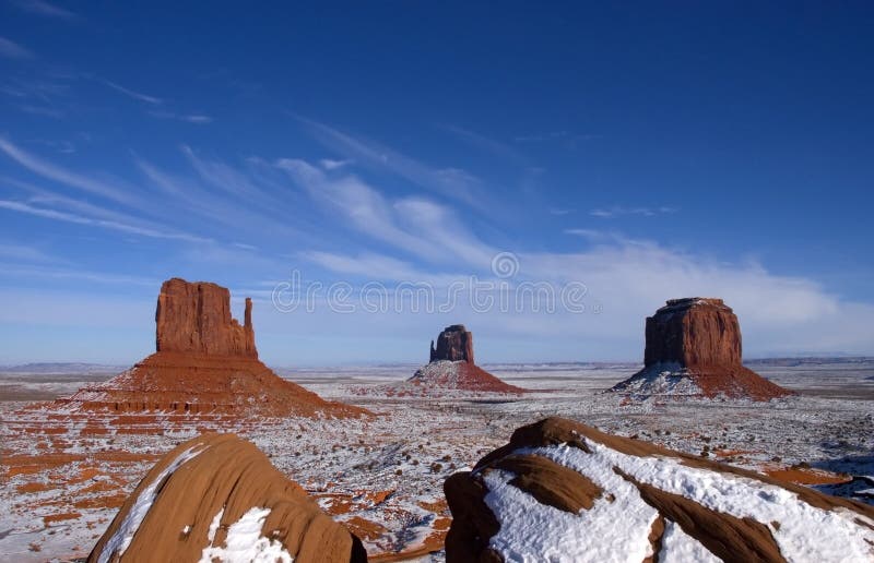 Sosta tribale dell'indiano di Navajo della valle del monumento, inverno