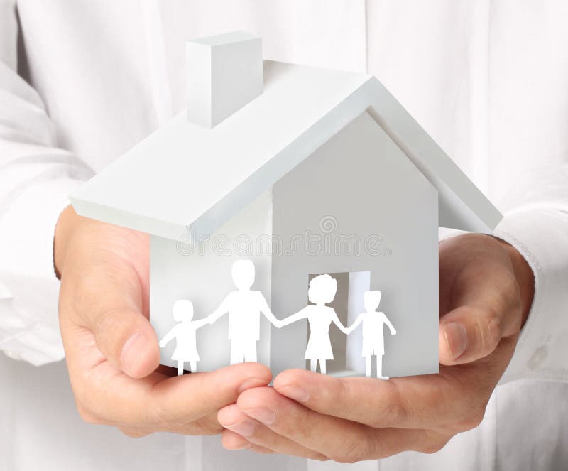 Sostener la casa que representa la casa en propiedad ilustración del vector Sostener la casa que representa la casa en propiedad ilustración del vector