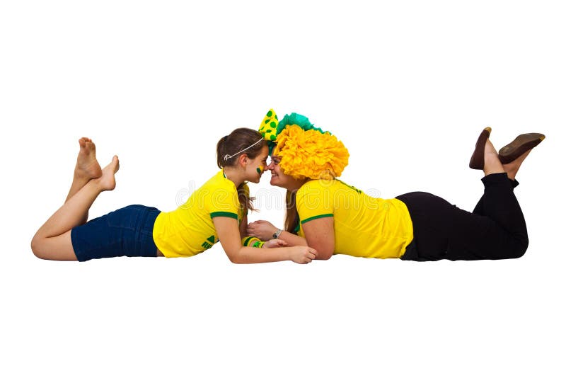 Sostenitori brasiliani della figlia e della mamma immagine stock Sostenitori brasiliani della figlia e della mamma immagine stock