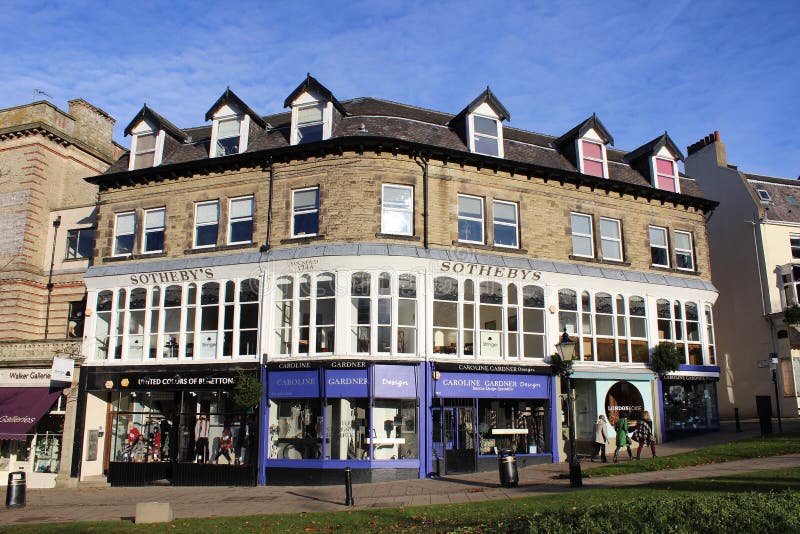 Sotheby s Harrogate and other shop fronts.