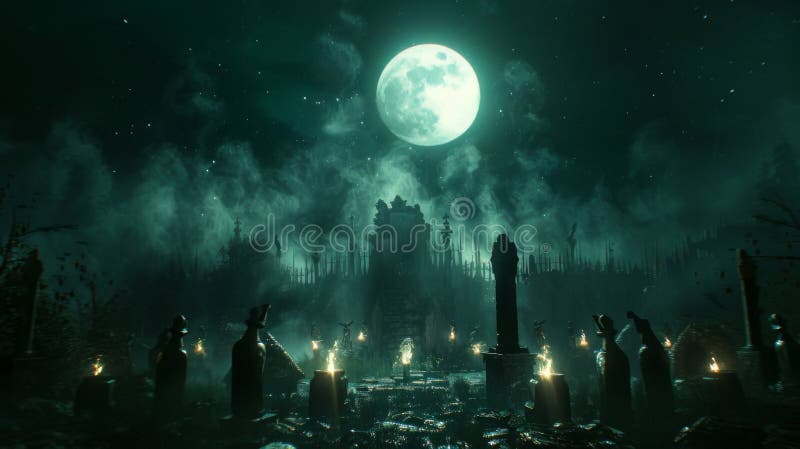 Underneath a full moon a circle of powerful sorcerers chant ancient incantations as they attempt to unlock the secrets of a forbidden . . AI generated. Underneath a full moon a circle of powerful sorcerers chant ancient incantations as they attempt to unlock the secrets of a forbidden . . AI generated