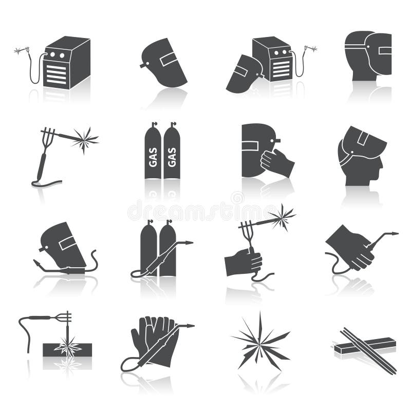 Soudeur Icons Set illustration libre de droits Soudeur Icons Set illustration libre de droits