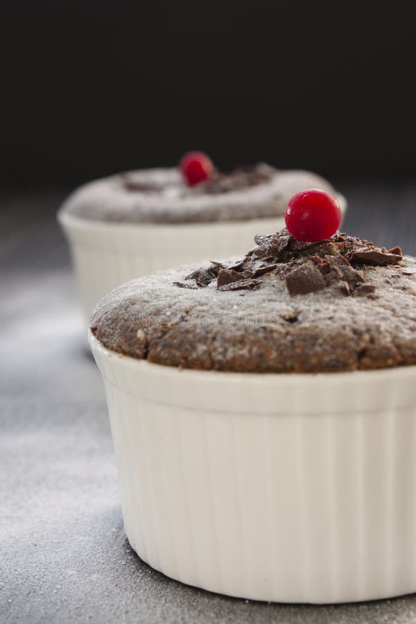 Soufflé de chocolate fotos de stock royalty free