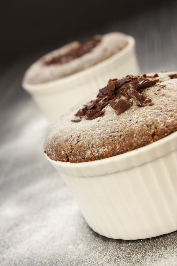 Soufflé de chocolate fotos de stock royalty free