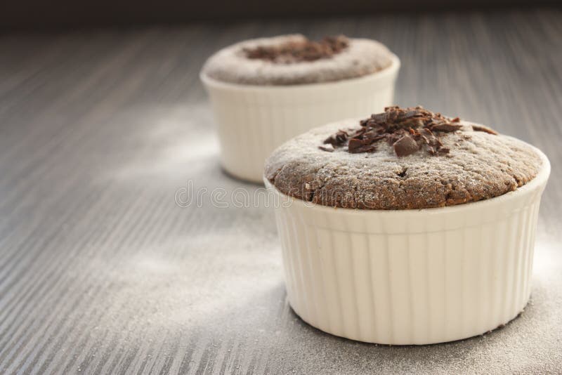 Soufflé de chocolate imagem de stock royalty free