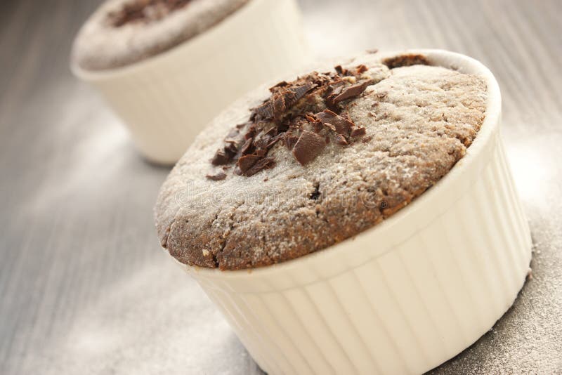 Soufflé de chocolate fotografia de stock royalty free