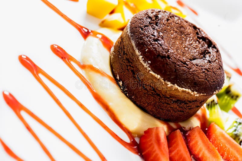 Soufflé de chocolate fotos de stock