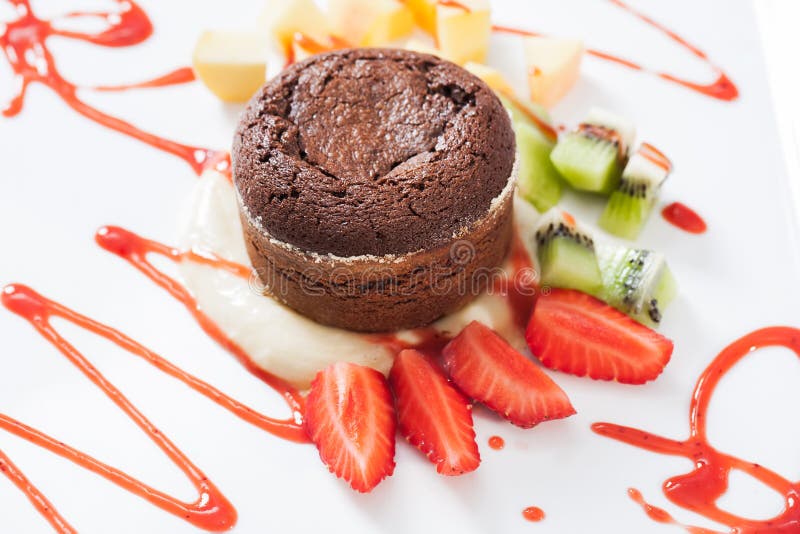 Soufflé de chocolate fotos de stock royalty free