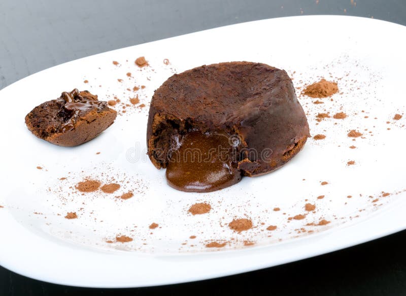 Soufflé de Chocolate fotografia de stock royalty free