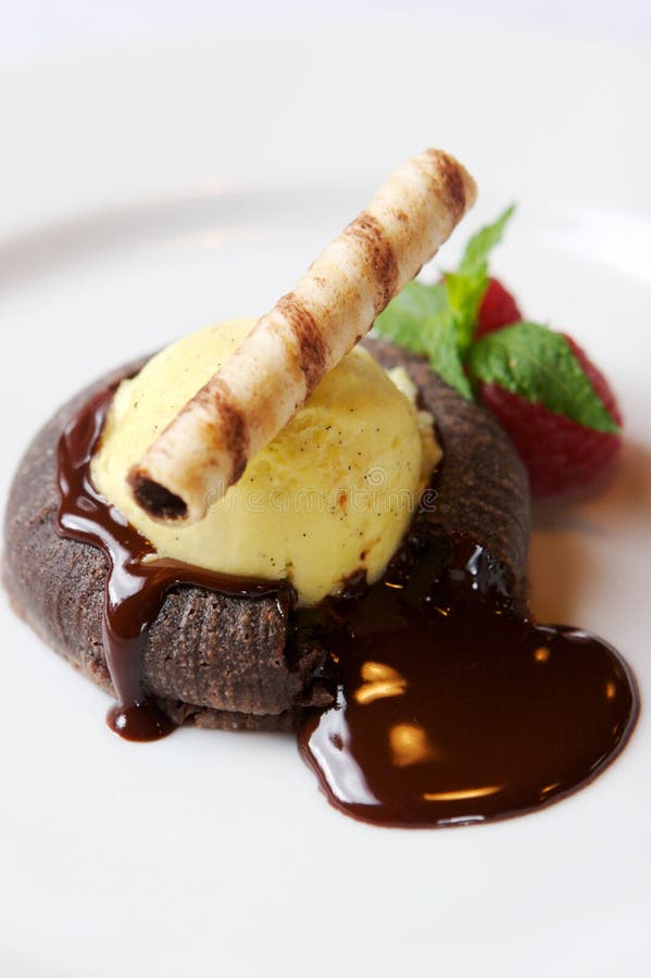 Soufflé de Chocolate fotografia de stock