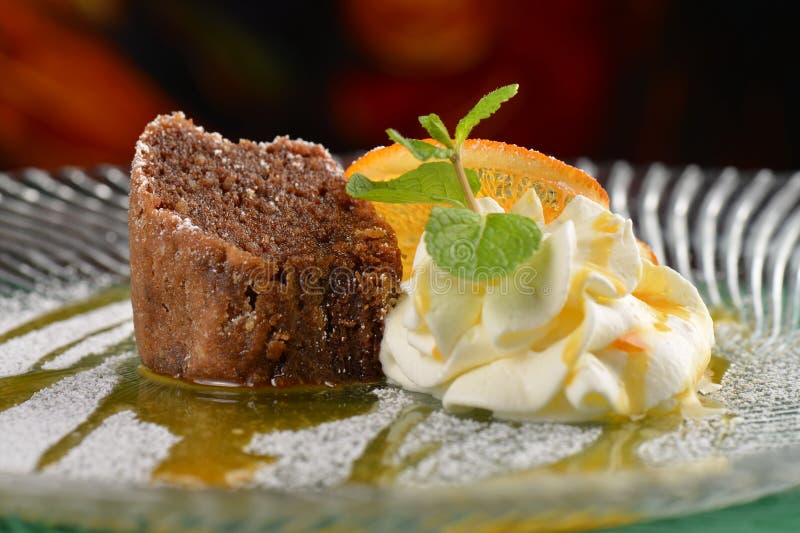 Soufflé de chocolate fotografia de stock