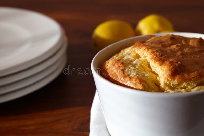 Soufflé with cheese served for lunch