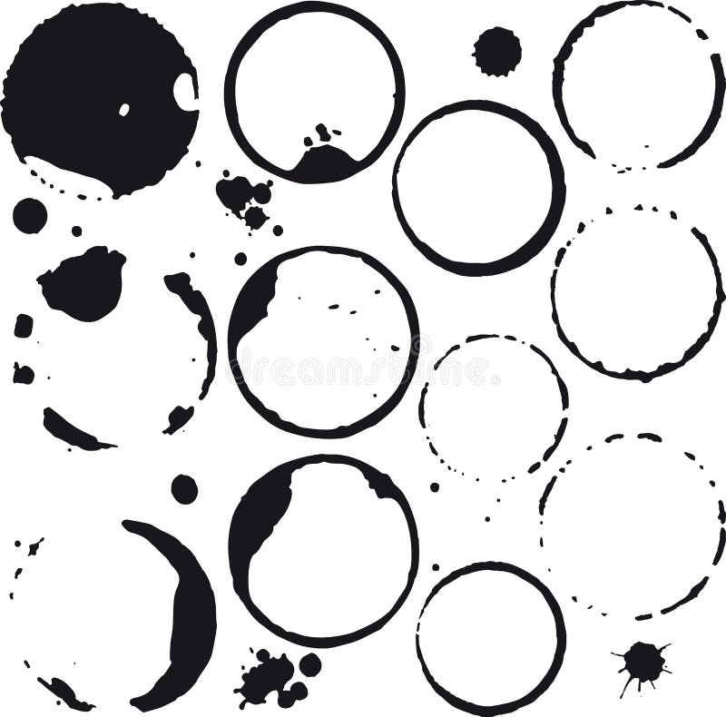 Souillures de café ou de vin L'encre repère et éclabousse le vecteur illustration libre de droits Souillures de café ou de vin L'encre repère et éclabousse le vecteur illustration libre de droits
