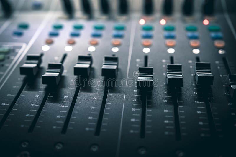 Sound Control Music Mixer in Record Studio Stock Image Image of desk
