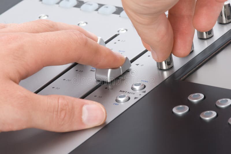 Sound engineer stock photo
