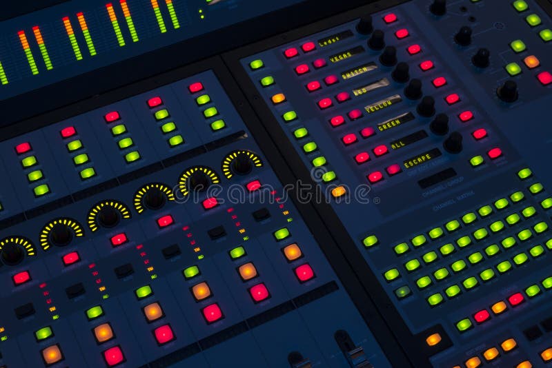 Sound engineer mixing board royalty free stock image