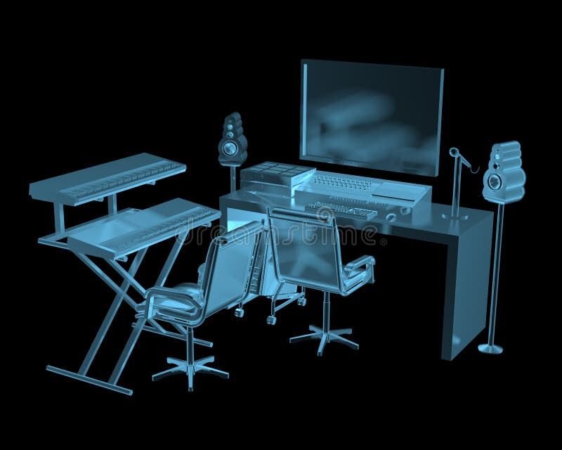 Sound engineering studio royalty free illustration