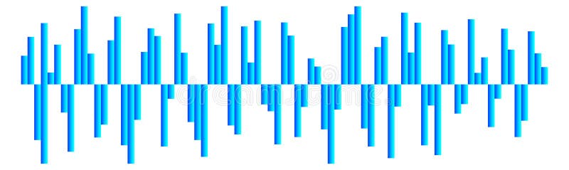 Sound equalizer. Audio amplitude level. Noise graph stock illustration
