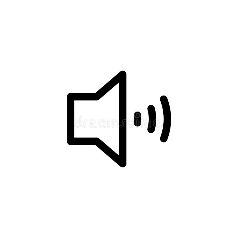 A Sound On Icon, isolated on white. User Interface Outline Icon.
