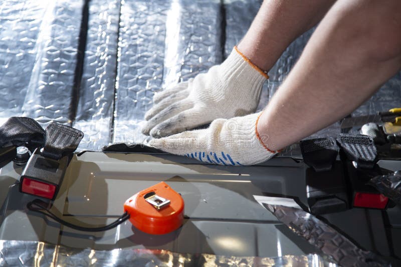 Sound Insulation of the Car. Installation of Sound Insulation Material