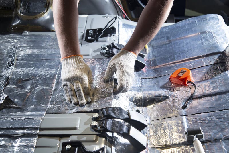 Sound Insulation of the Car. Installation of Sound Insulation Material