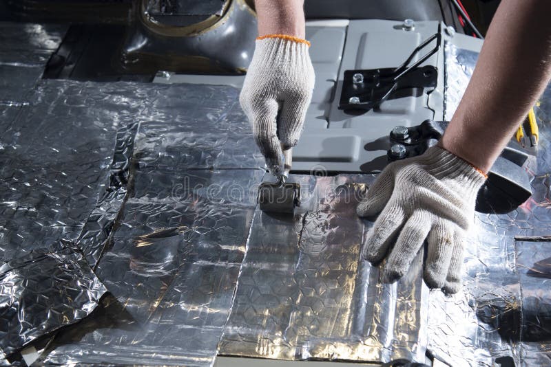 Sound Insulation of the Car. Installation of Sound Insulation Material