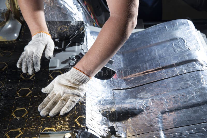 Sound Insulation of the Car. Installation of Sound Insulation Material