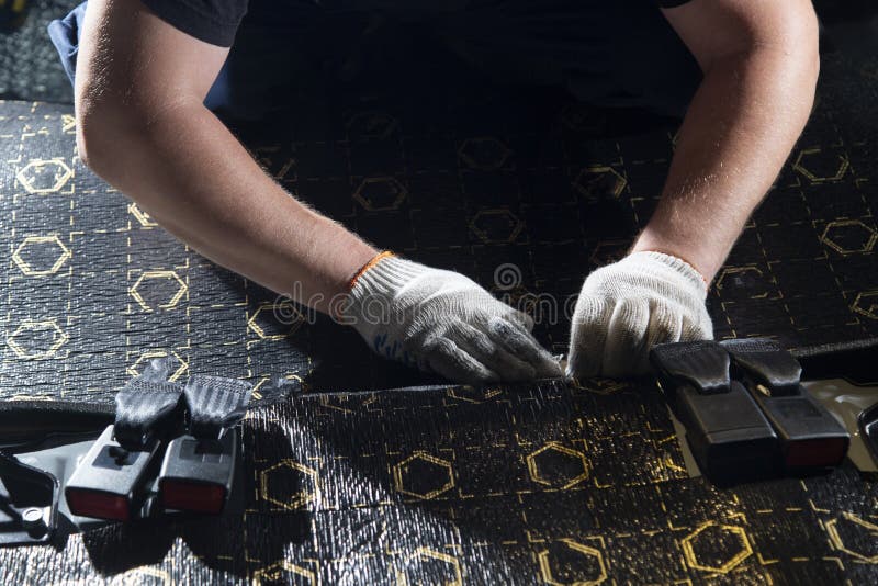 Sound Insulation of the Car. Installation of Sound Insulation Material