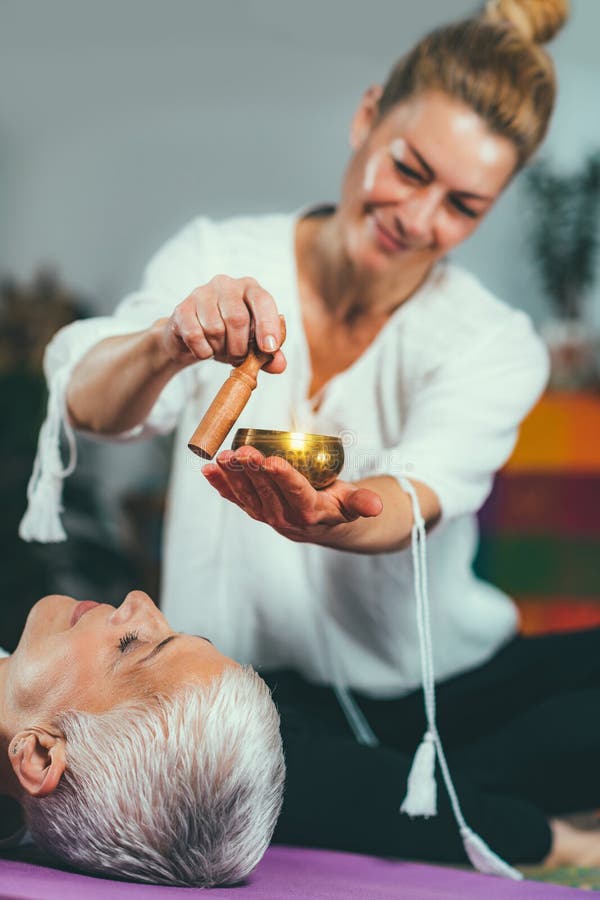 Sound Meditation. Tibetan Singing Bowl Stock Photo Image of healing
