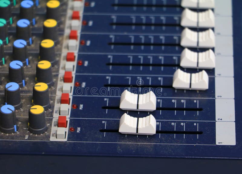 Sound Mixer Control. Equipment Old Which Has Dust, Select Focus with Shallow Depth of Field