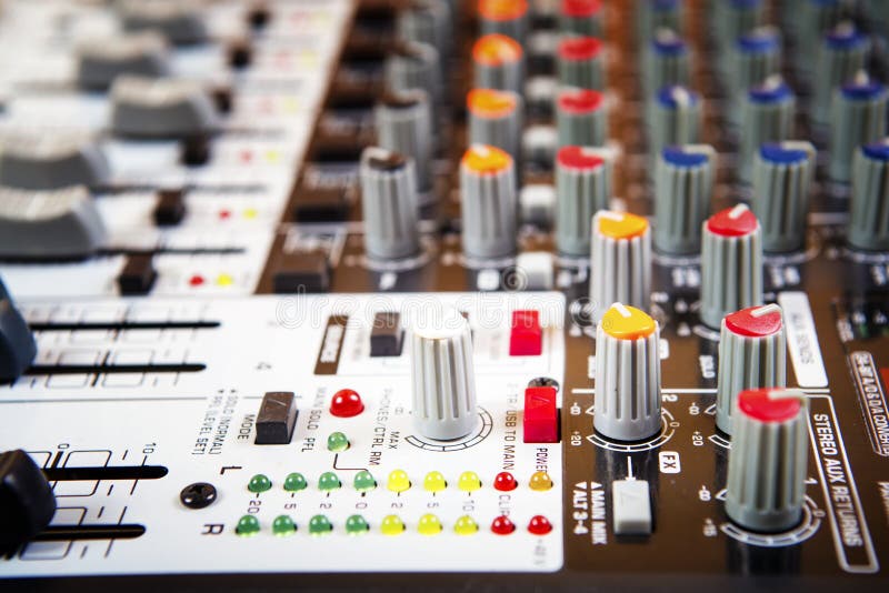 Sound Music Mixer Control Panel. Stock Image Image of electronic