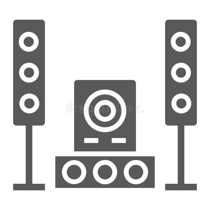 Sound System Line Icon, Audio and Stereo, Music System Sign, Vector