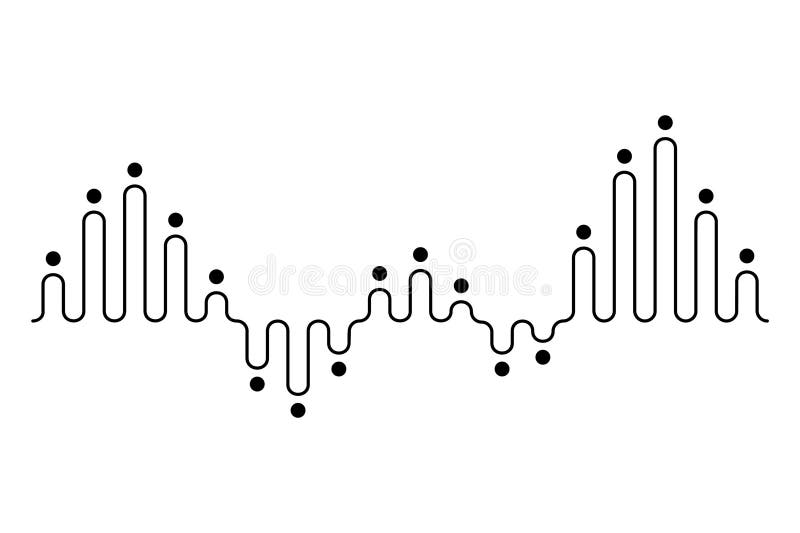 Sound wave. Audio digital equalizer technology, musical pulse vector Illustration. Voice line waveform or volume level royalty free illustration
