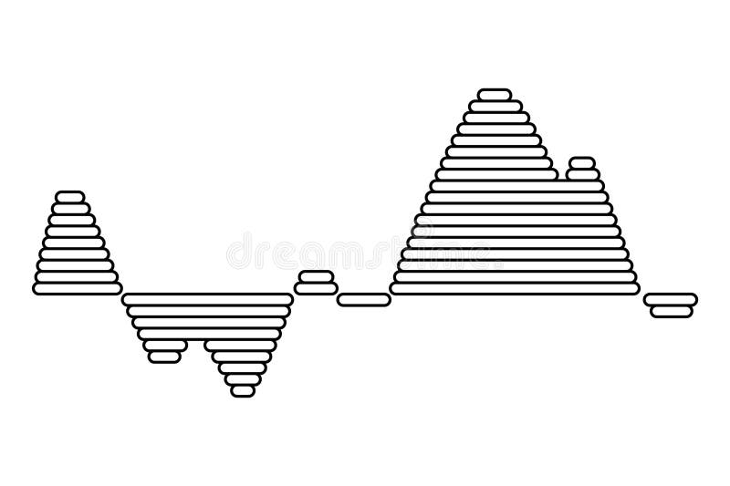 Sound wave. Audio digital equalizer technology, musical pulse vector Illustration. Voice line waveform or volume level royalty free illustration