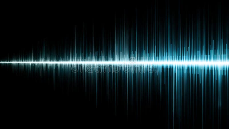 Sound wave and waveform in dynamic, colorful design. Blue gradient representing audio, signal, and stock images