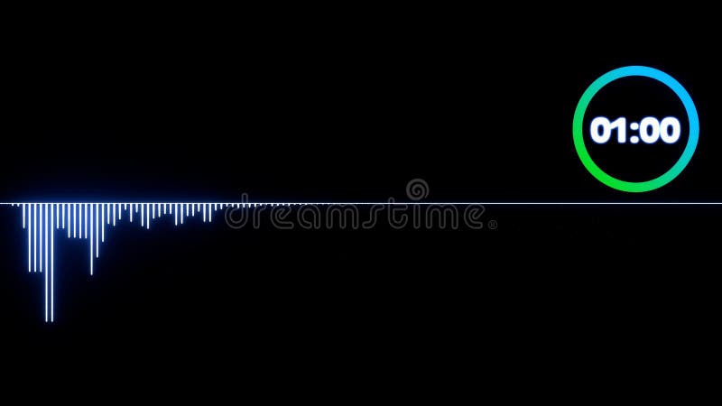 Sound waveform, Abstract 3D sound waves with Colorful loading infographic countdown clock , 3D render stock illustration
