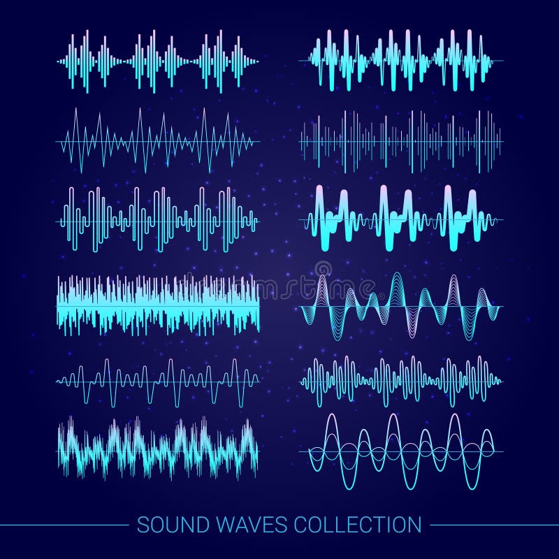 Sound Waves Collection stock illustration