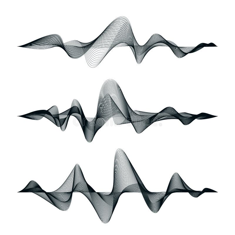 Sound waves track design. Set of audio waves. Abstract equalizer. Vector illustration stock illustration