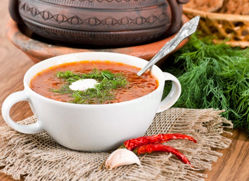 Soup from a Beet and Cabbage Stock Image Image of dinner, bread 31289959