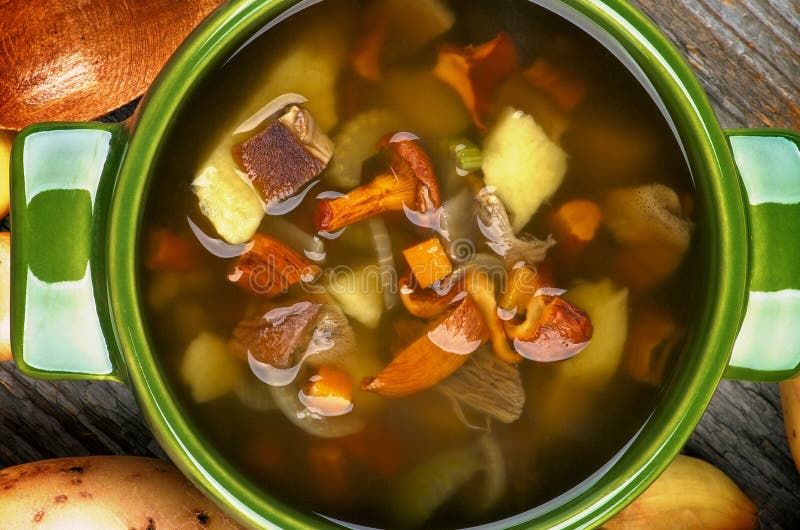 Soup with Chanterelle Mushrooms