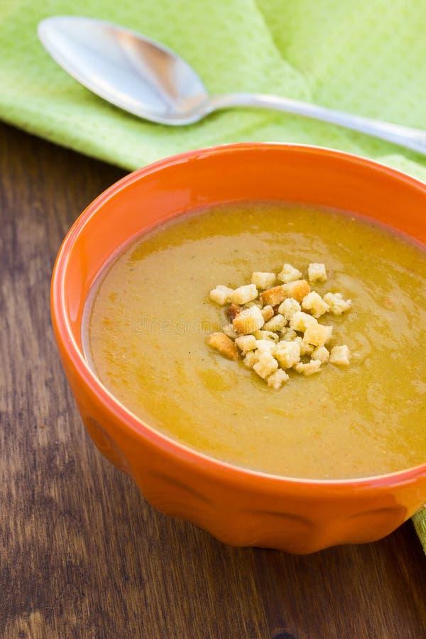 Soup of Red Lentils with Herbs and Spices Stock Image Image of