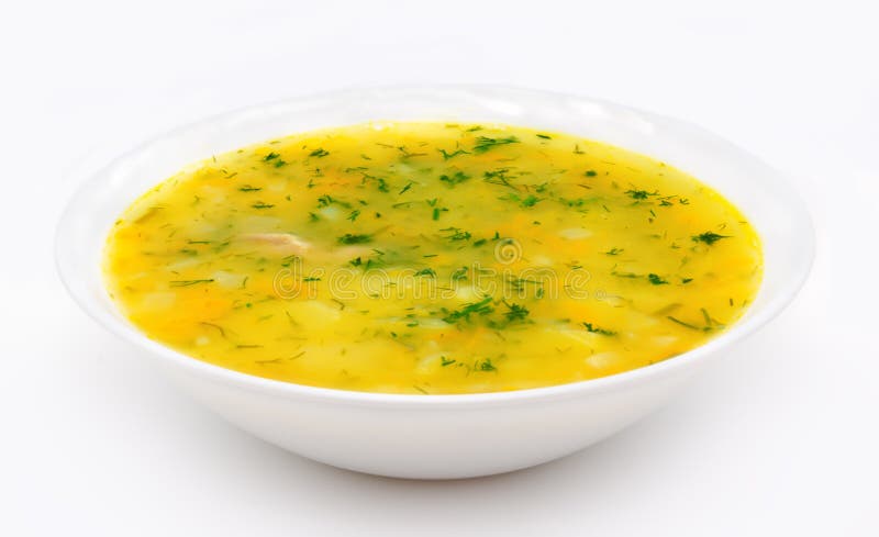 Soupe dans la cuvette d'isolement image stock Soupe dans la cuvette d'isolement image stock