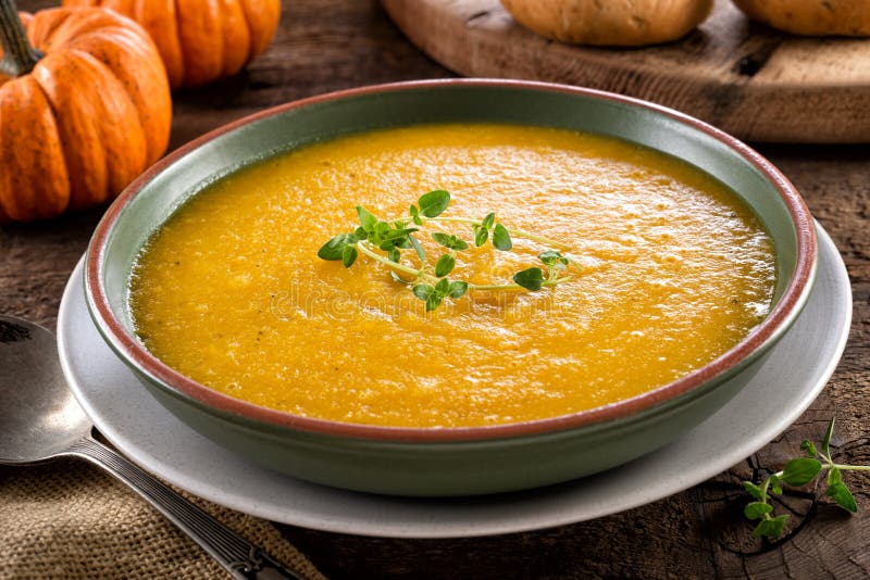 Soupe à courge de potiron image stock Soupe à courge de potiron image stock