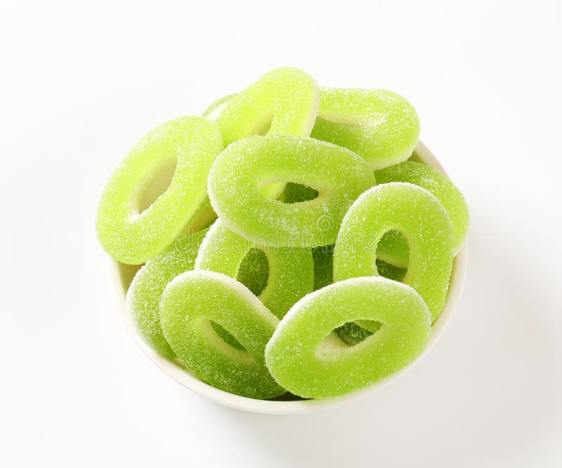 Sour gummy apple rings stock photo. Image of jelly, gummy 32813906
