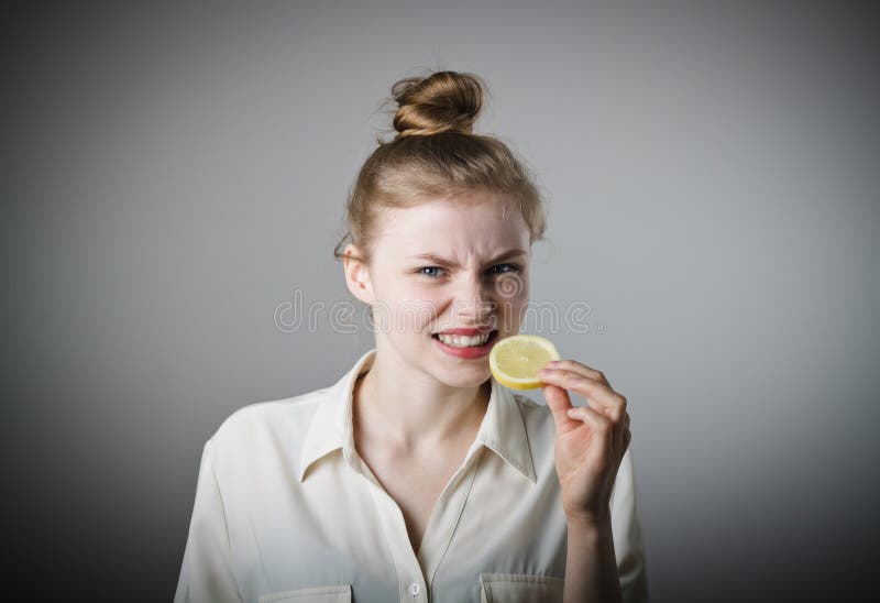 Sour taste. stock photo. Image of nutrition, fruit, finger 60073976