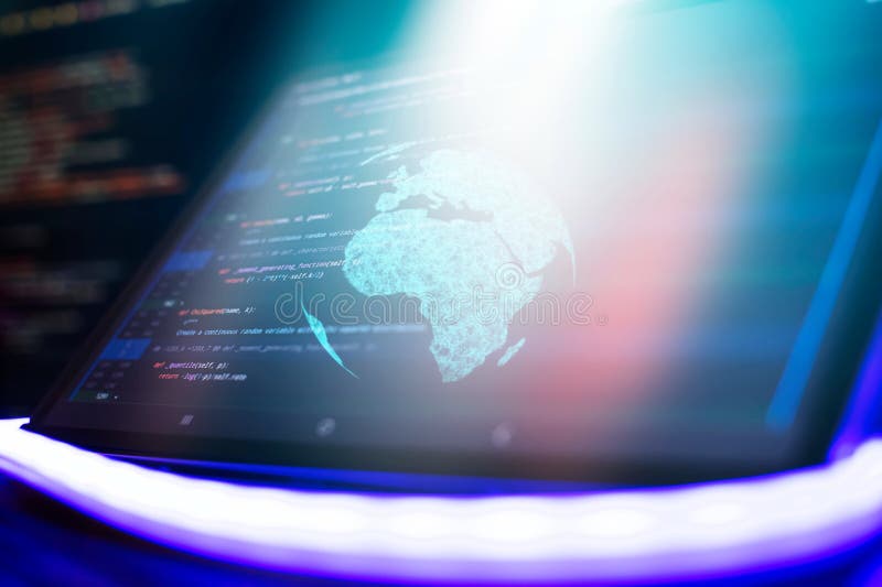 Source code photo. Technology background. Software development. stock photo