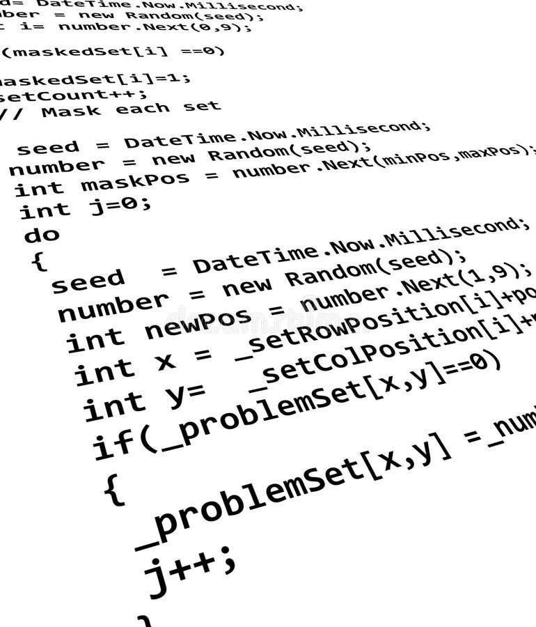 Part of computer software source code. Part of computer software source code.